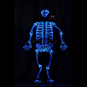 Full color change led light halloween costume skeleton ghost suit
